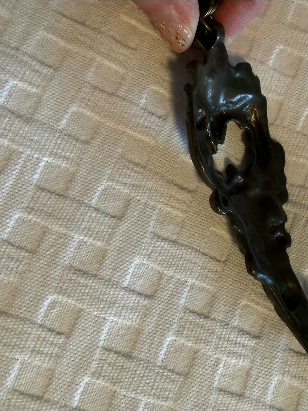 Black Decorative Link belt with Ornate Toggle and Tassel